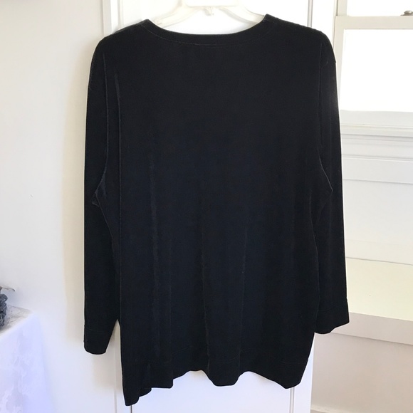 Velvet Tunic Black 3X VILLAGER SIGNATURE By LIZ CLAIBORNE V-Neck Women’s Size 3X - Picture 4 of 16